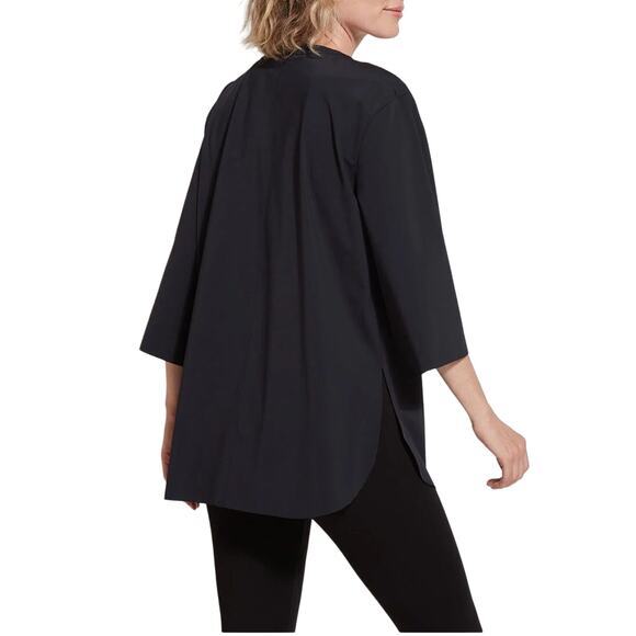 Lysse Sharon Black Lace Up Oversized Tunic Top Size L NWOT - Picture 3 of 13